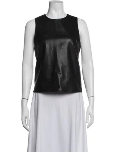 Pre-owned Tibi Crew Neck Sleeveless Top In Black