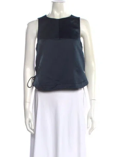 Pre-owned Tibi Crew Neck Sleeveless Top In Blue