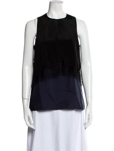 Pre-owned Tibi Crew Neck Sleeveless Top In Blue
