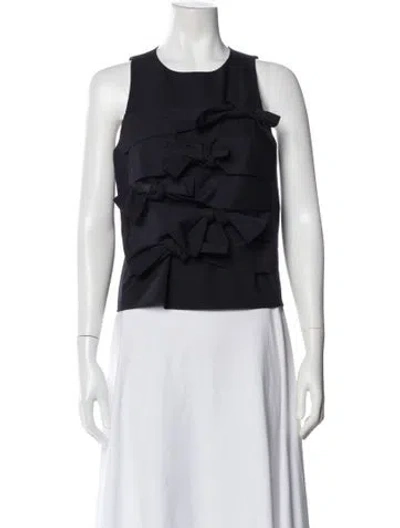 Pre-owned Tibi Crew Neck Sleeveless Top In Blue