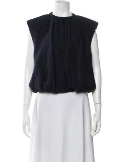 Pre-owned Tibi Crew Neck Sleeveless Top In Blue