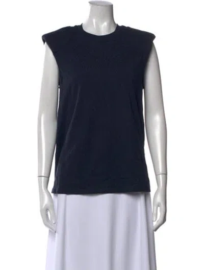 Pre-owned Tibi Crew Neck Sleeveless Top In Blue