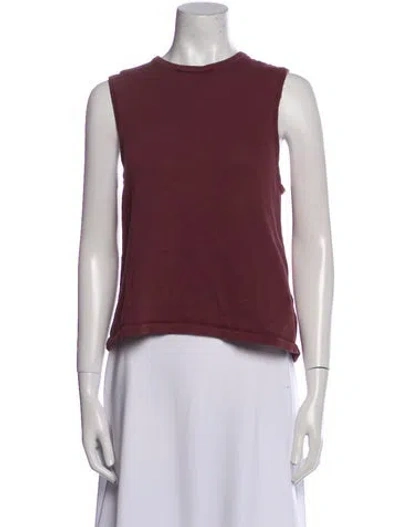 Pre-owned Tibi Crew Neck Sleeveless Top In Brown