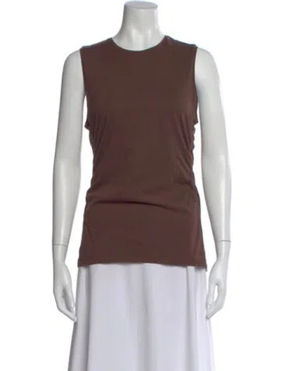 Pre-owned Tibi Crew Neck Sleeveless Top In Brown