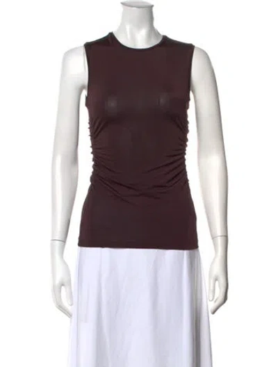 Pre-owned Tibi Crew Neck Sleeveless Top In Brown