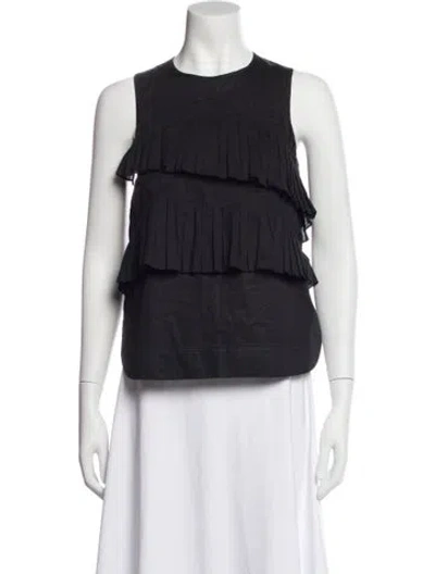 Pre-owned Tibi Crew Neck Sleeveless Top In Gray
