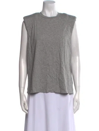 Pre-owned Tibi Crew Neck Sleeveless Top In Gray