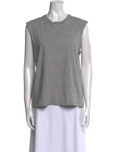 Pre-owned Tibi Crew Neck Sleeveless Top In Gray