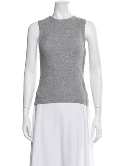 Pre-owned Tibi Crew Neck Sleeveless Top In Gray