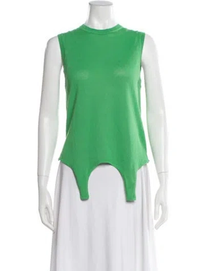 Pre-owned Tibi Crew Neck Sleeveless Top In Green