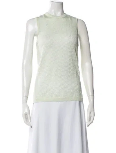 Pre-owned Tibi Crew Neck Sleeveless Top In Green