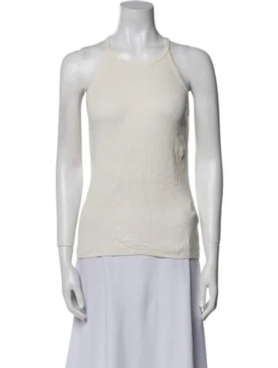 Pre-owned Tibi Crew Neck Sleeveless Top In Neutral
