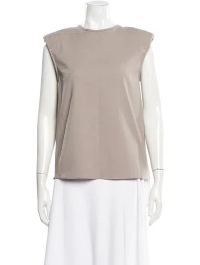 Pre-owned Tibi Crew Neck Sleeveless Top In Neutral