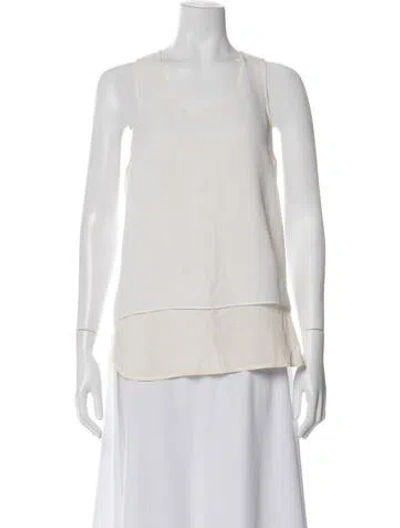 Pre-owned Tibi Crew Neck Sleeveless Top In Neutral