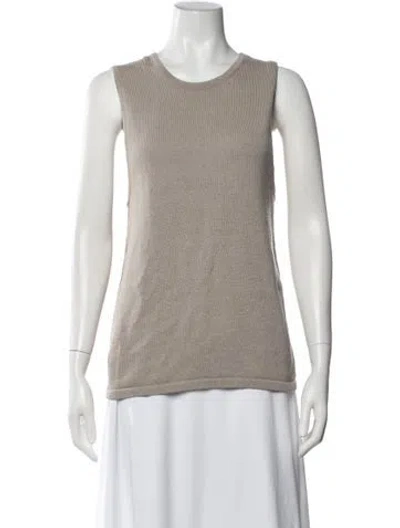 Pre-owned Tibi Crew Neck Sleeveless Top In Neutrals