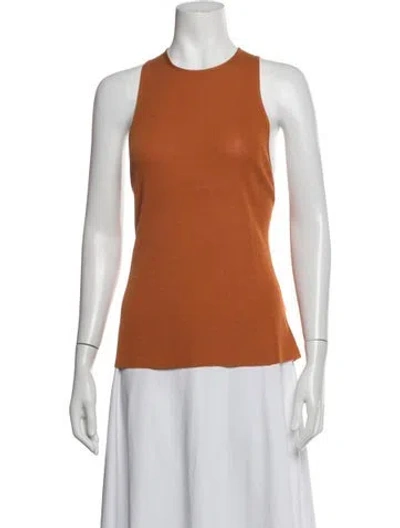 Pre-owned Tibi Crew Neck Sleeveless Top In Orange