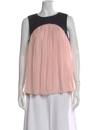 Pre-owned Tibi Crew Neck Sleeveless Top In Pink