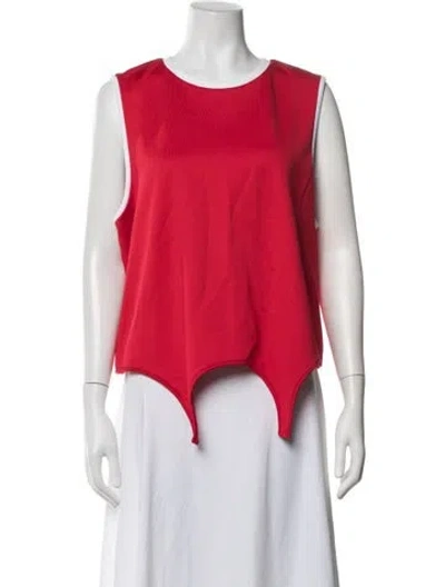 Pre-owned Tibi Crew Neck Sleeveless Top In Red