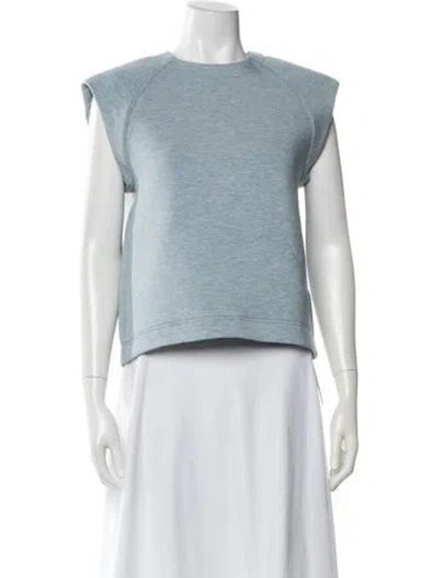 Pre-owned Tibi Crew Neck Sleeveless Top W/ Tags In Blue