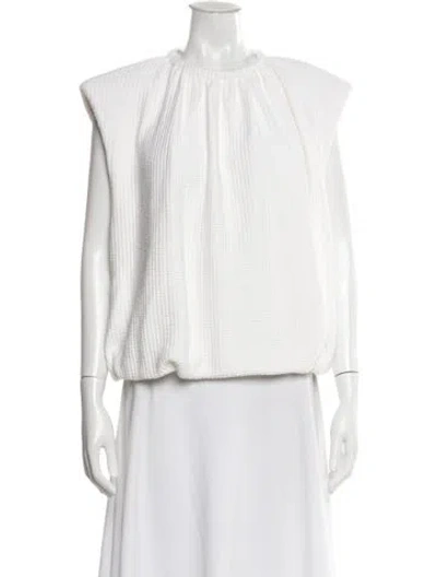 Pre-owned Tibi Crew Neck Sleeveless Top W/ Tags In White