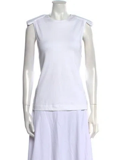 Pre-owned Tibi Crew Neck Sleeveless Top In White