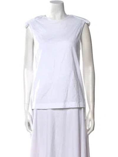 Pre-owned Tibi Crew Neck Sleeveless Top In White