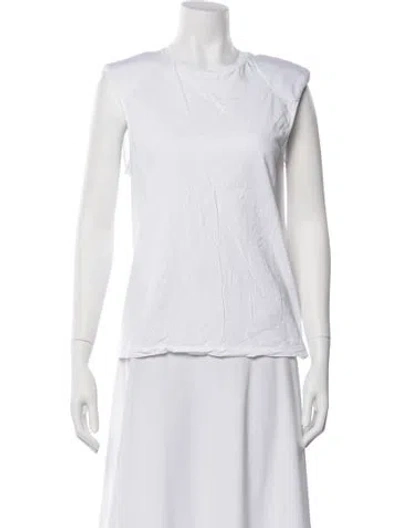 Pre-owned Tibi Crew Neck Sleeveless Top In White