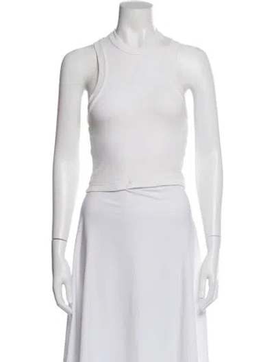 Pre-owned Tibi Crew Neck Sleeveless Top In White