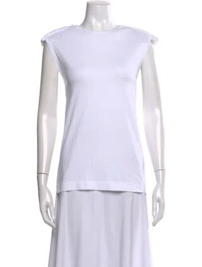 Pre-owned Tibi Crew Neck Sleeveless Top In White