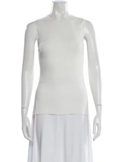 Pre-owned Tibi Crew Neck Sleeveless Top In White