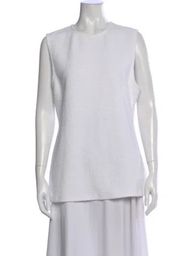 Pre-owned Tibi Crew Neck Sleeveless Top In White