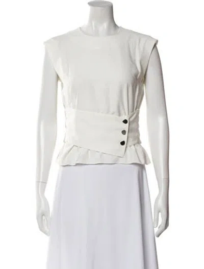 Pre-owned Tibi Crew Neck Sleeveless Top In White