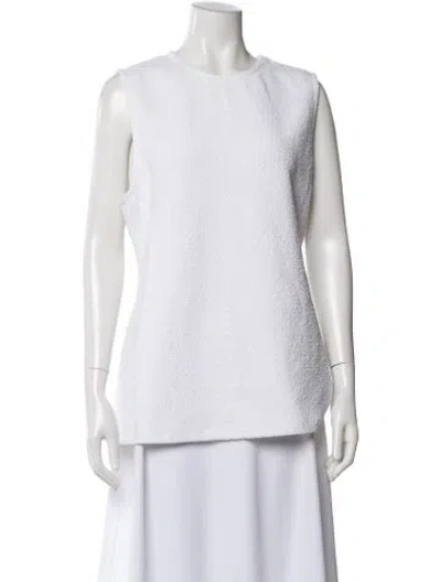 Pre-owned Tibi Crew Neck Sleeveless Top In White