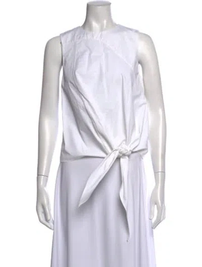Pre-owned Tibi Crew Neck Sleeveless Top In White