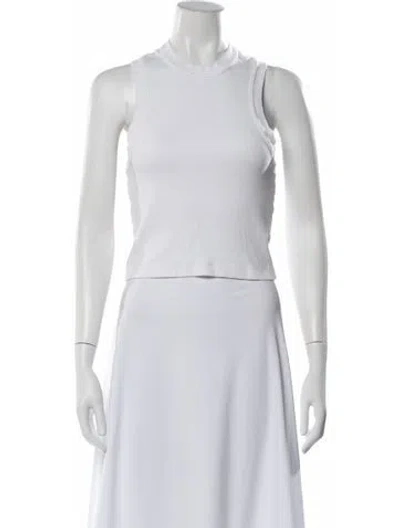 Pre-owned Tibi Crew Neck Sleeveless Top In White