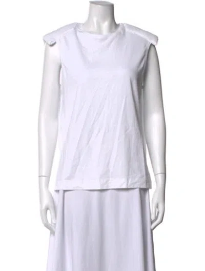 Pre-owned Tibi Crew Neck Sleeveless Top In White