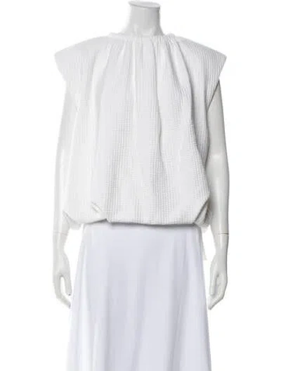 Pre-owned Tibi Crew Neck Sleeveless Top In White