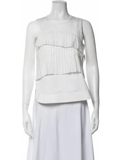 Pre-owned Tibi Crew Neck Sleeveless Top In White