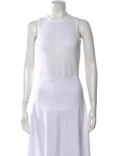 Pre-owned Tibi Crew Neck Sleeveless Top In White