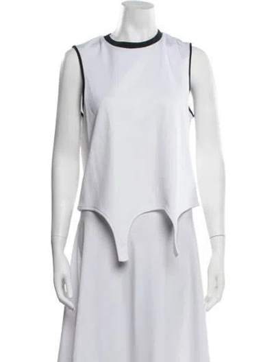 Pre-owned Tibi Crew Neck Sleeveless Top In White