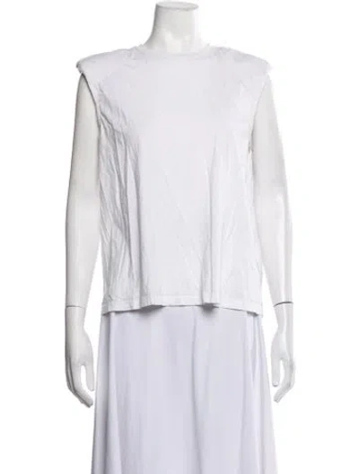 Pre-owned Tibi Crew Neck Sleeveless Top In White