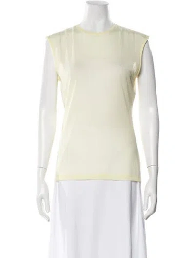 Pre-owned Tibi Crew Neck Sleeveless Top In Yellow