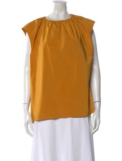 Pre-owned Tibi Crew Neck Sleeveless Top In Yellow