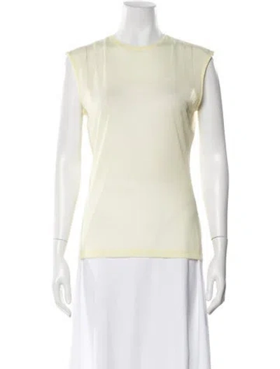 Pre-owned Tibi Crew Neck Sleeveless Top In Yellow