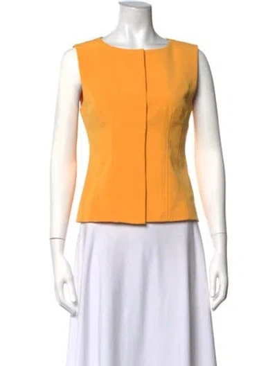 Pre-owned Tibi Crew Neck Sleeveless Top In Yellow