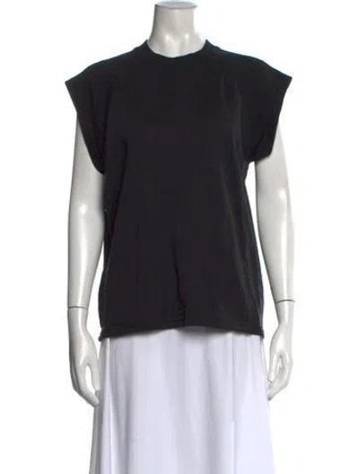 Pre-owned Tibi Crew Neck Sleeveless T-shirt In Black