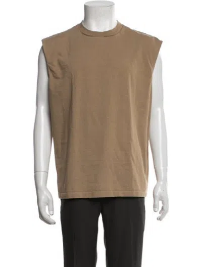 Pre-owned Tibi Crew Neck Sleeveless T-shirt In Brown