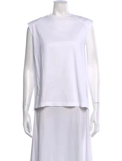 Pre-owned Tibi Crew Neck Sleeveless T-shirt In White