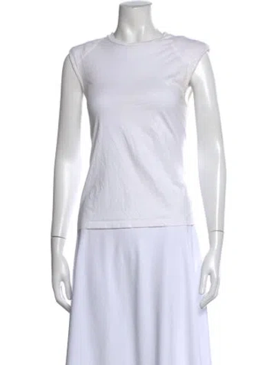 Pre-owned Tibi Crew Neck Sleeveless T-shirt In White