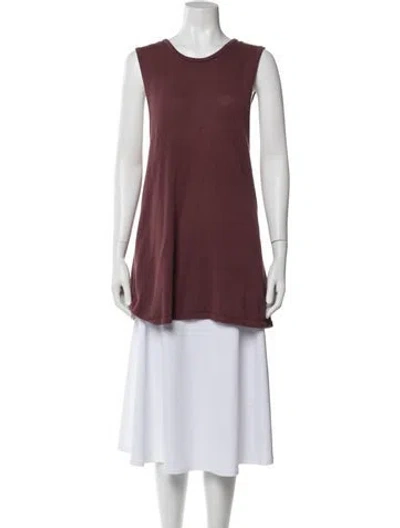 Pre-owned Tibi Crew Neck Sleeveless Tunic In Burgundy